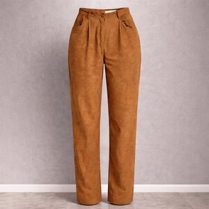 Vintage Excursion Size 8 Genuine Leather High-Waisted Suede Pants – Camel Brown
